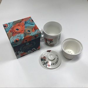 ReservedNIB Teavana Glittering Peacock Infuser Mug